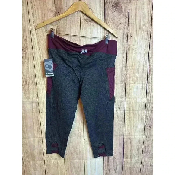 Minnesota Cropped Colloseum Leggings Gray/Maroon New Size L - Picture 6 of 10